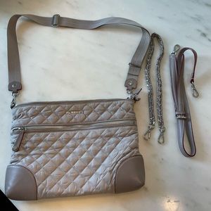 MZ WALLACE Quilted Grey Crossbody Bag